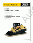 ASV RC-100 Rubber Track Loader Service Manuall  ,       ASV RC-100