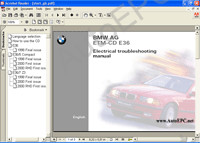 BMW E36 ETM электрические схемы, схемы электропроводки BMW E36, E36/5, E36/7, Z3 1998-2001 г.