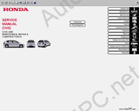 Руководство по ремонту Honda Civic (Хонда Цивик), техническое обслуживание и диагностика, электросхемы Хонда, размеры для восстановления геометрии кузова Honda (Хонда)