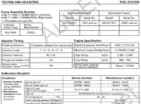 Komatsu Fuel Injection Pump Calibration Data Series - 95, 102, 6D105, 108,108-2, 6D125, 125-2, 6D140-1, 6D140-2, 12V140-1, 6D170-2, 8V170-1, 6D170-1, 12V170-1