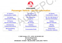 Holden Workshop Service Manual      Holden VT Series I, VT Series II, VX Series, VU Series, WH Statesman, VX, VU, WH Series II, V2 Series
