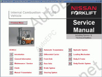 Nissan ForkLift Service Manual 2013 документация по ремонту для автокаров и погрузчиков фирмы Ниссан. Электрические схемы погрузчиков Ниссан.